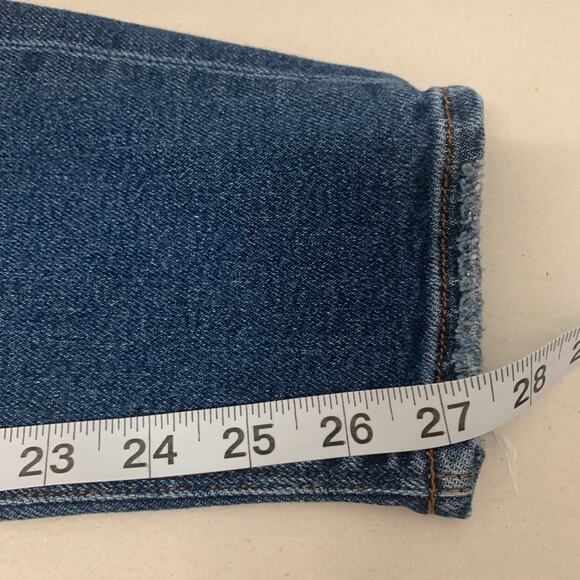 American Eagle Jeans Women 0 Blue Medium Wash Denim Stretch Mom Distressed - Picture 10 of 10